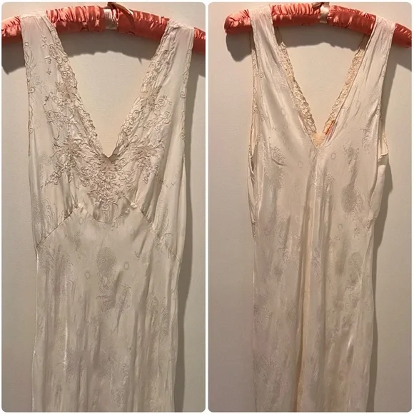 Antique C1900s ‘City of Paris’ San Francisco L’Elegance Silk night slip gown - Picture 10 of 16